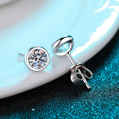 Round Moissanite earrings
