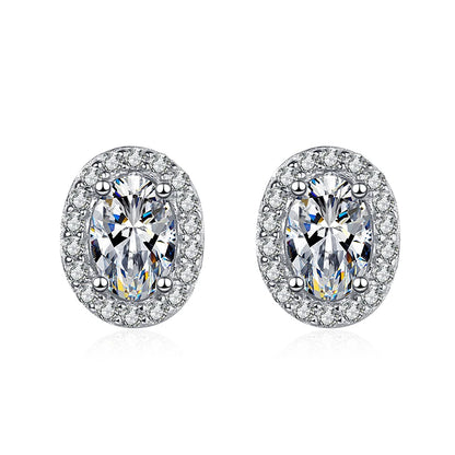 Oval Moissanite earrings