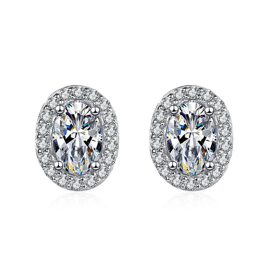 Oval Moissanite earrings